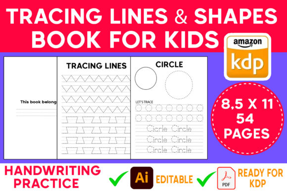Download Tracing Lines and Shapes Book for KDP - K Collection