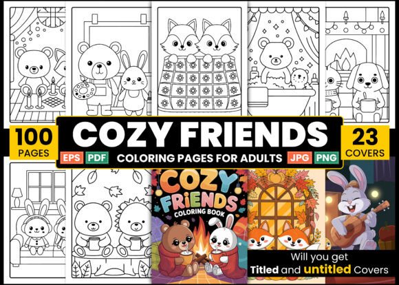 Download Cozy Friends Coloring Pages for Adults - Coloring Collection