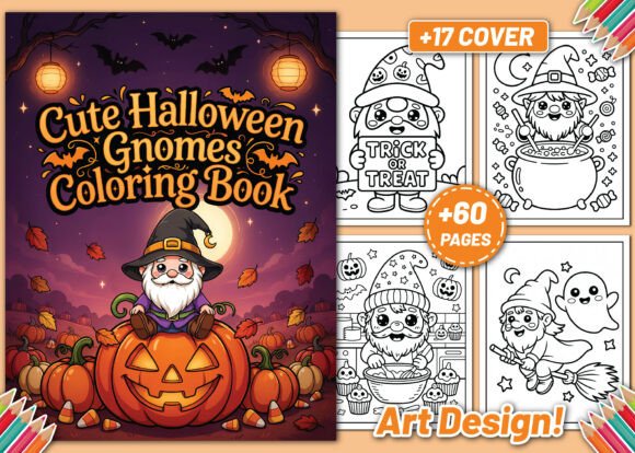 Download Cute Halloween Gnomes Coloring Book - K Collection