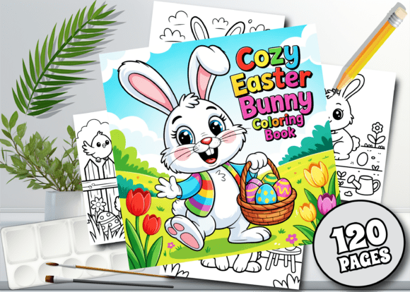 Download Cozy Easter Bunny Adults Coloring Book - K Collection