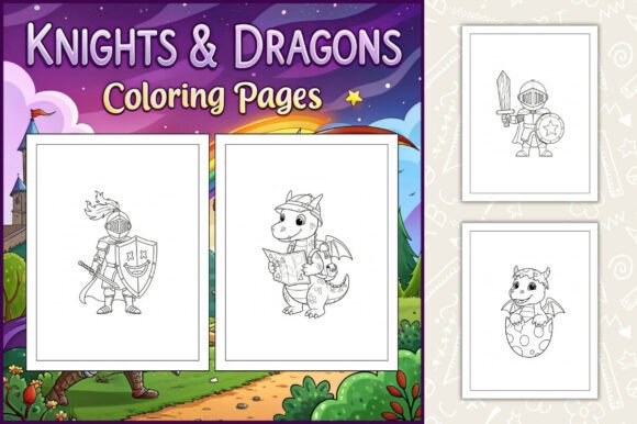 Download Knights &amp; Dragons Coloring Pages - K Collection