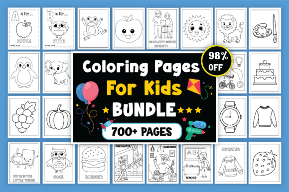 Download Coloring Pages for Kids Bundle–700+ Page - K Collection