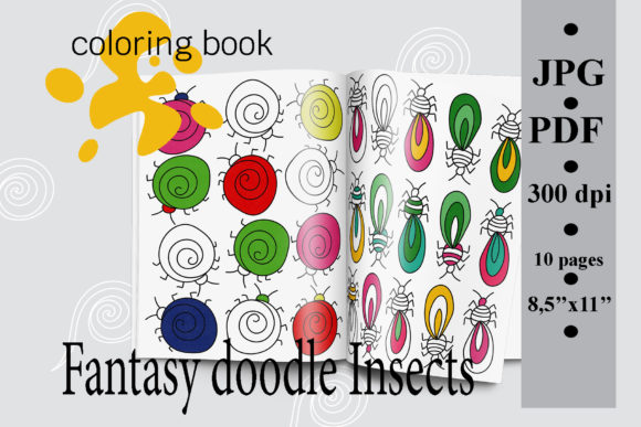 Download Fantasy Doodle Insects Coloring Book - Premium Resources