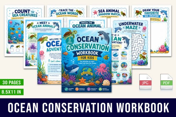 Download Ocean Conservation Workbook for Kids - K Collection