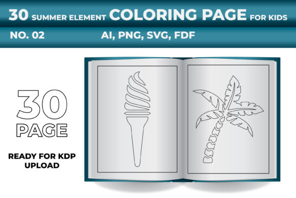 Download Kdp Summer Coloring Page Svg Set for Kid - K Collection