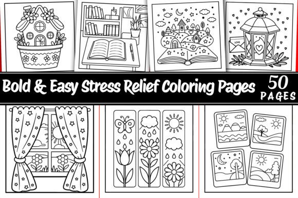Download Bold and Easy Stress Relief Coloring - Coloring Collection