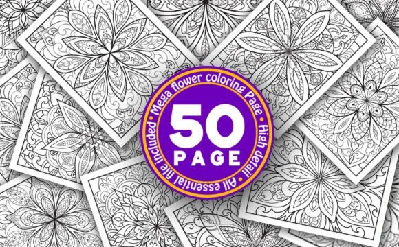 Download Mandala Flower Coloring Page KDP Bundle - K Collection