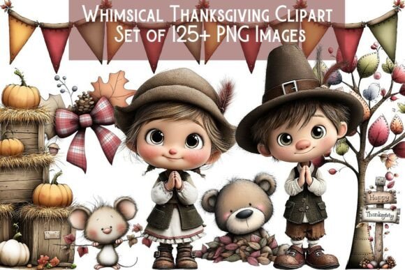 Download Whimsical Thanksgiving Clipart Bundle - K Collection