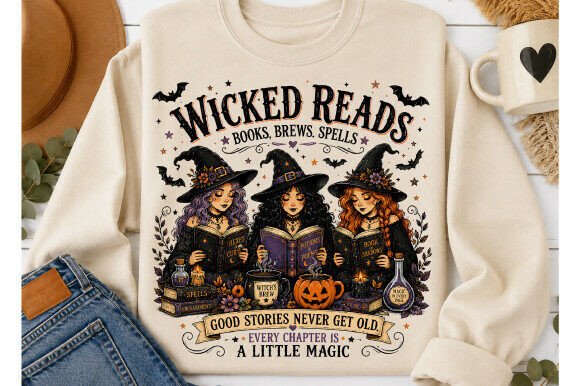 Download Wicked Reads PNG Halloween Book Design - K Collection