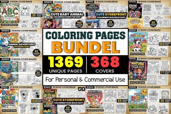 Download The Ultimate Coloring Book Pages Bundle - K Collection