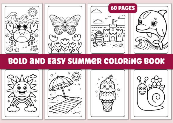 Download Bold and Easy Summer Coloring Book - K Collection