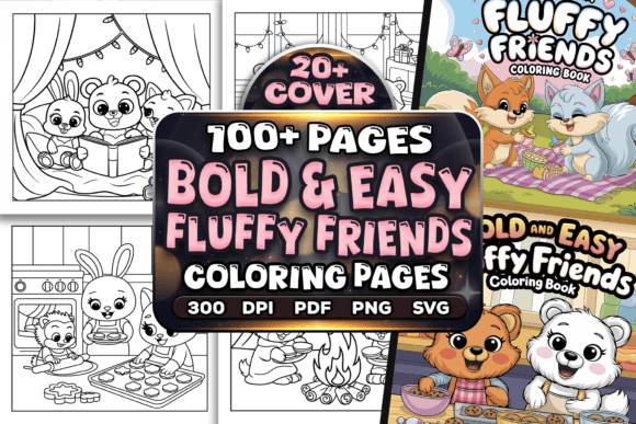 Download Bold Easy Fluffy Friends Coloring Pages - Coloring Collection