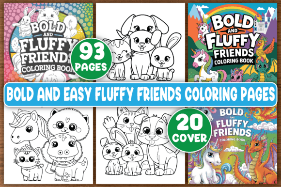 Download Bold Easy Fluffy Friends Coloring Book - K Collection