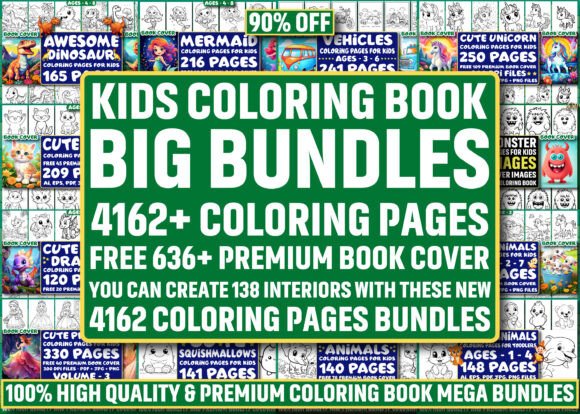 Download 4162 KIDS COLORING BOOK PAGE MEGA BUNDLE - K Collection