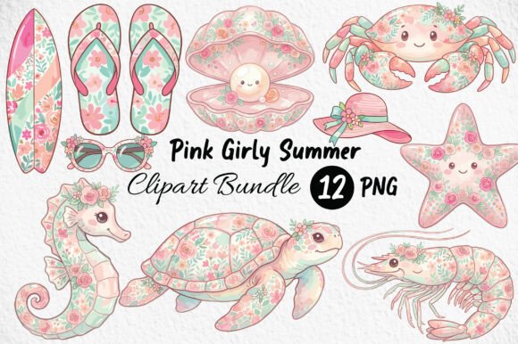 Download Pink Girly Summer Clipart - K Collection