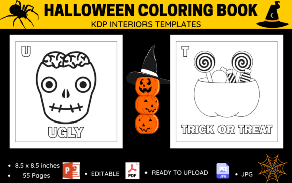 Download ABC Halloween Coloring Book KDP Interior - K Collection