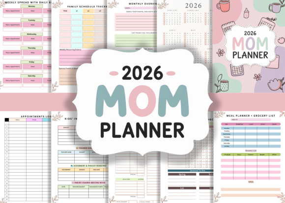 Download 2026 Mom Planner 👩‍👧 KDP Interiors - K Collection