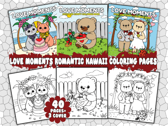 Download LOVE MOMENTS ROMANTIC KAW COLORING PAGES - K Collection