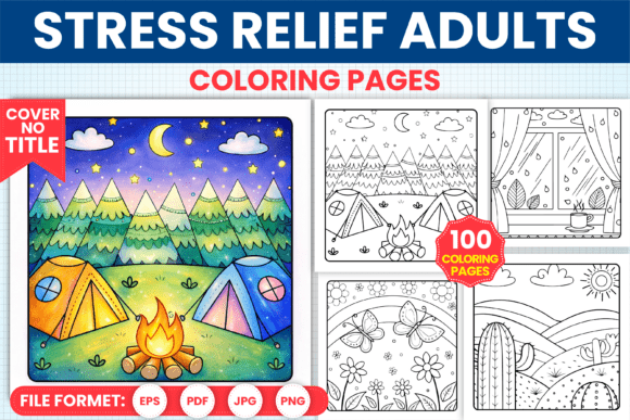 Download Stress Relief Adults Coloring Book Pages - K Collection