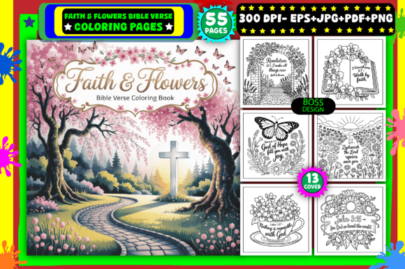 Download Faith &amp; Flowers Bible Verse Coloring - Coloring Collection