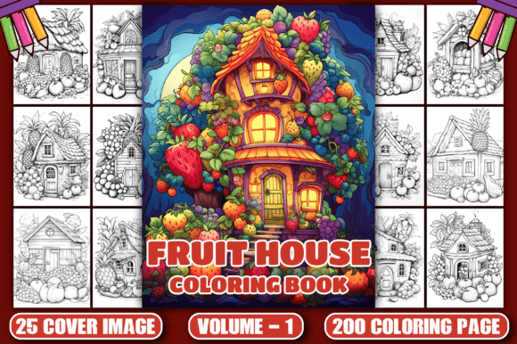 Download 200 Fruit House Coloring Pages VOL - 1 - Coloring Collection