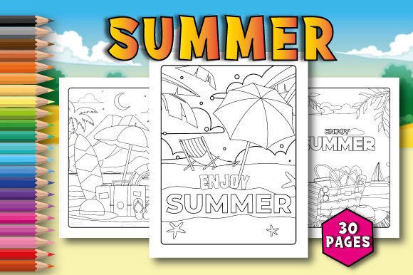 Download Summer Coloring Pages for Kids - K Collection
