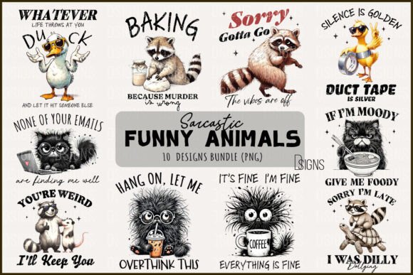 Download Sarcastic Funny Animals Bundle Raccoon - Funny Collection