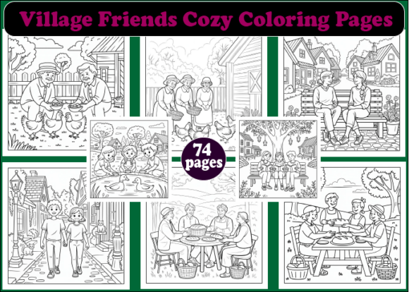 Download 74 Village Friends Cozy Coloring Pages - Coloring Collection