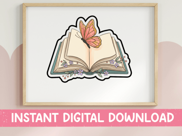 Download Painterly Butterfly Open Book Design - K Collection
