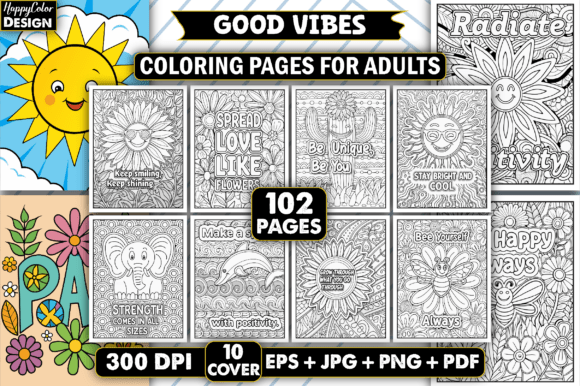 Download Good Vibes Coloring Book for Adults - K Collection
