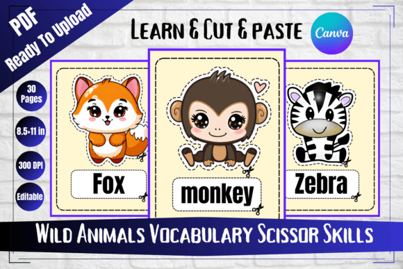 Download Wild Animals Scissor Skills Kdp Interior - K Collection