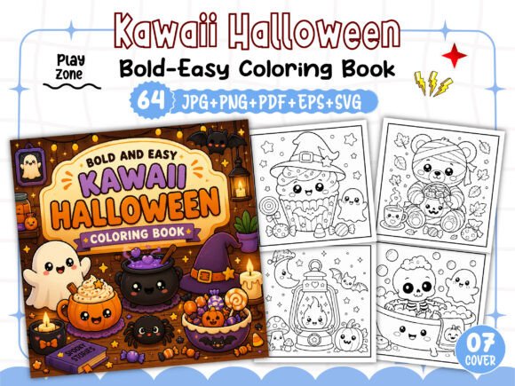 Download Kawaii Halloween Coloring Book Bold Easy - K Collection