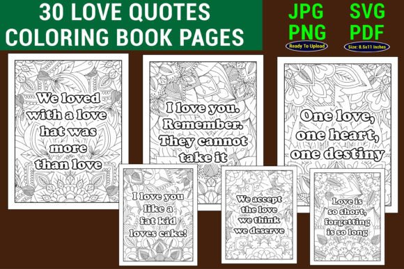 Download Love Quotes Coloring Book for Adults - K Collection