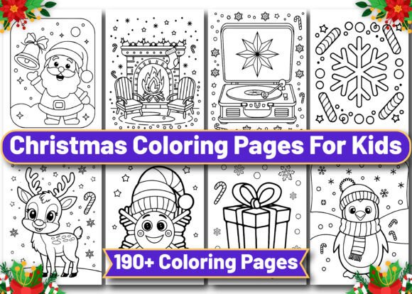 Download 190 Christmas Coloring Pages for Kids - K Collection