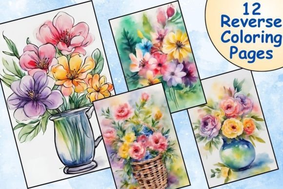 Download Adorable Flowers Reverse Coloring Pages - Coloring Collection