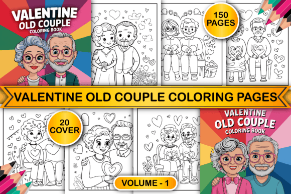 Download Valentine Old Couple Coloring Pages V-1 - Premium Resources