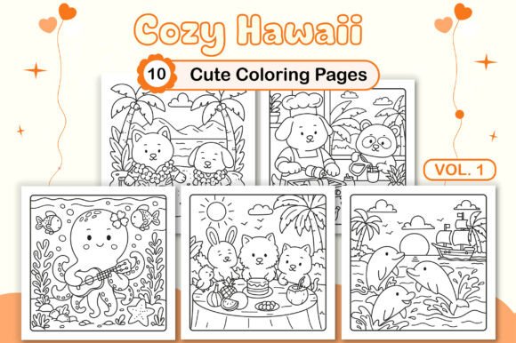 Download Cozy Hawaii Cute Coloring Pages Vol. 1 - Coloring Collection