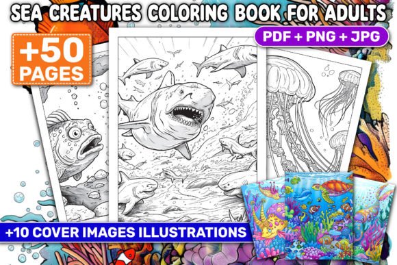 Download SEA CREATURES COLORING BOOK for ADULTS - K Collection