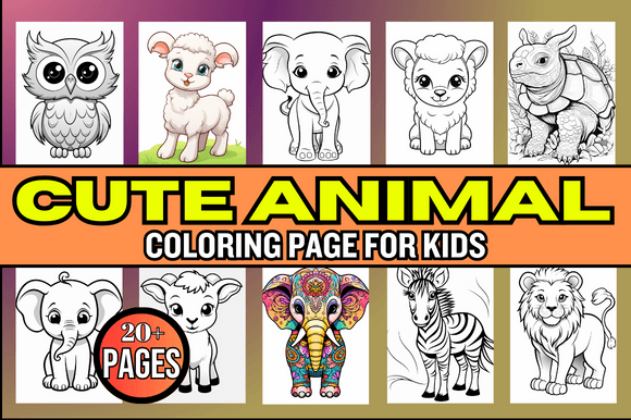 Download Cute Animal Coloring Page for Kids - K Collection