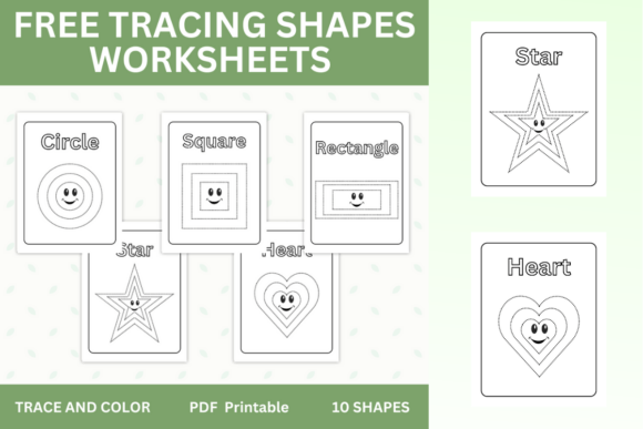 Download Tracing Shapes Worksheets Printable - K Collection