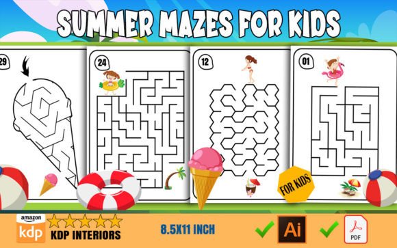 Download Summer Mazes Pages for Kids – KDP - K Collection