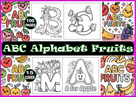 Download ABC Alphabet Fruits Coloring Book - K Collection