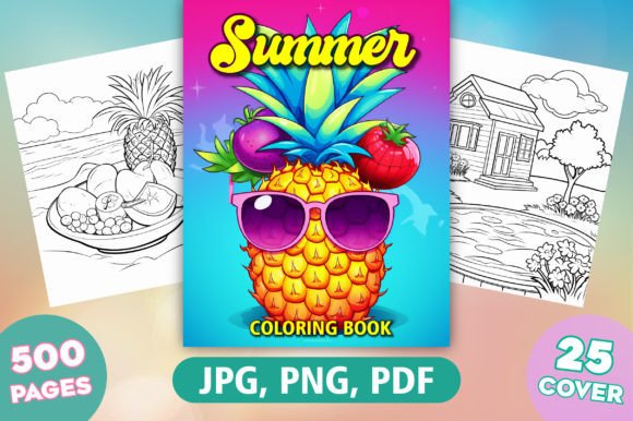 Download 500 Summer Coloring Pages for Kids Vol-1 - K Collection