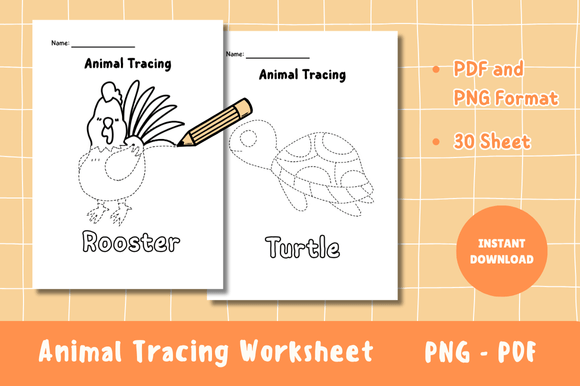 Download Land &amp; Sea Animal Tracing Worksheet - K Collection