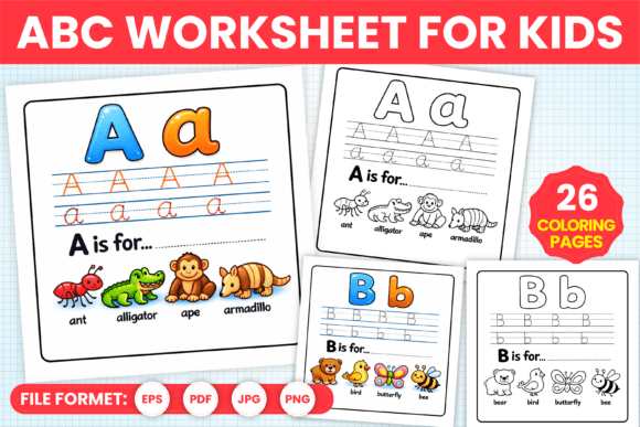 Download ABC Worksheet Coloring Pages for Kids - K Collection