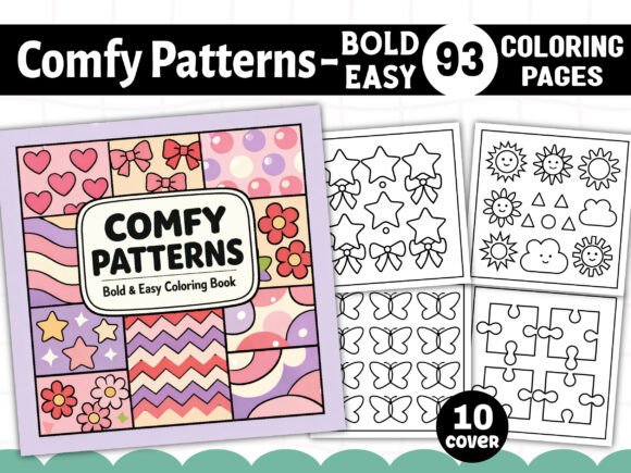 Download Comfy Patterns Bold Easy Coloring Pages - Coloring Collection