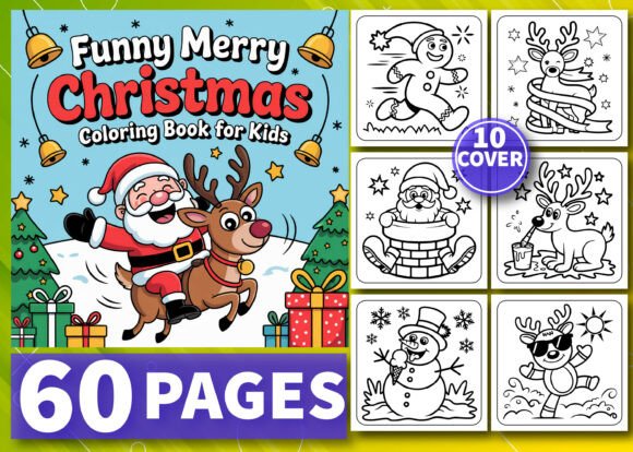 Download Funny Merry Christmas Coloring Pages KDP - Funny Collection