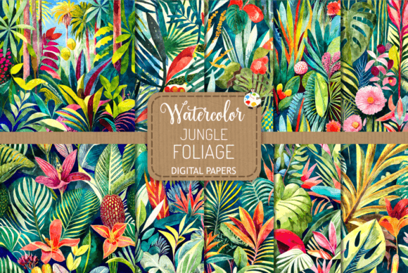 Download Jungle Foliage - Watercolor Backgrounds - K Collection