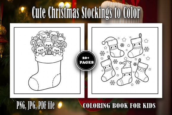 Download Cute Christmas Stockings Coloring Book - K Collection