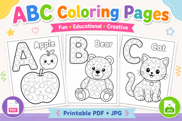 Download ABC Dot Marker Coloring Pages - K Collection